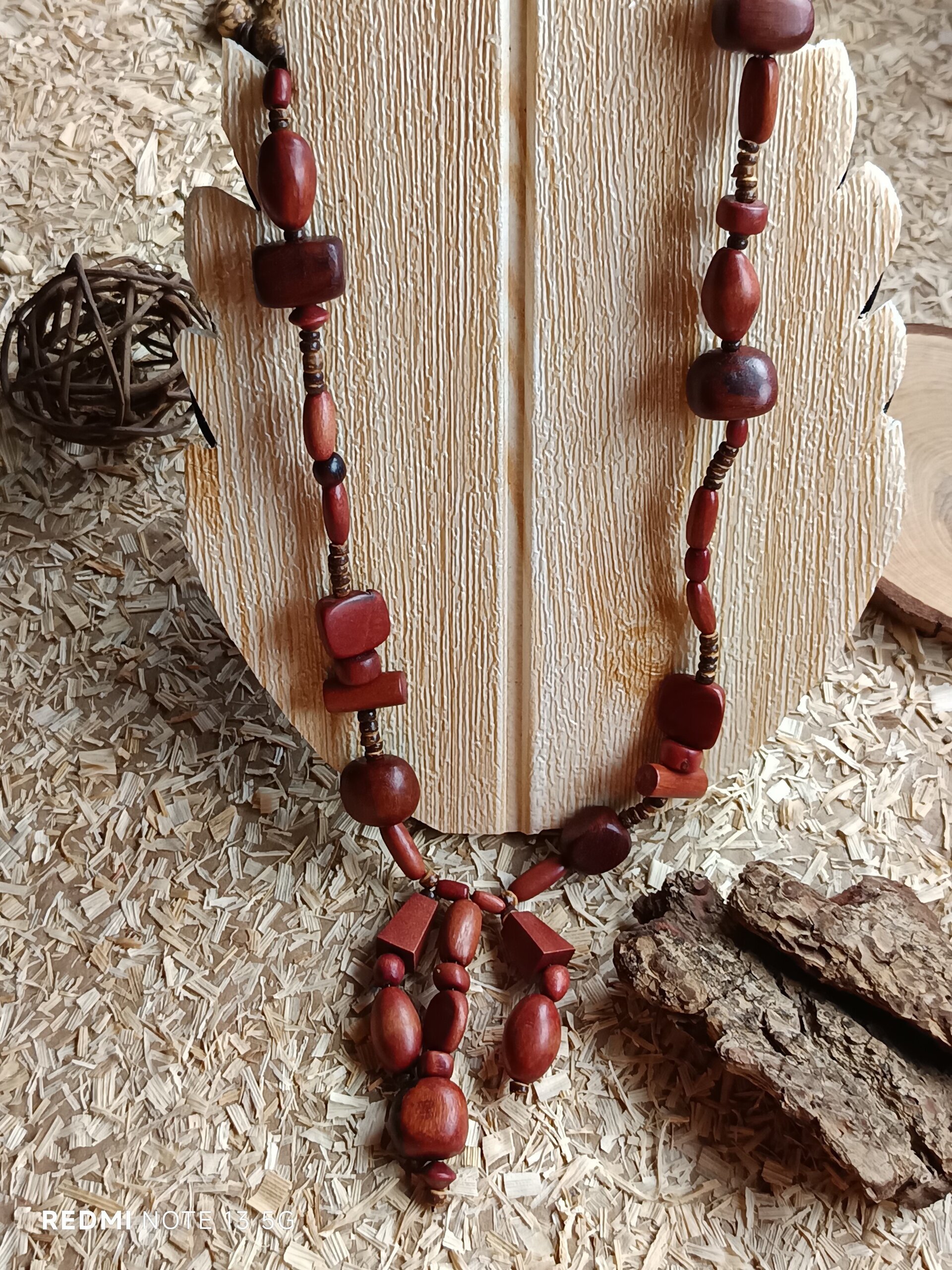 Collar largo madera - 2