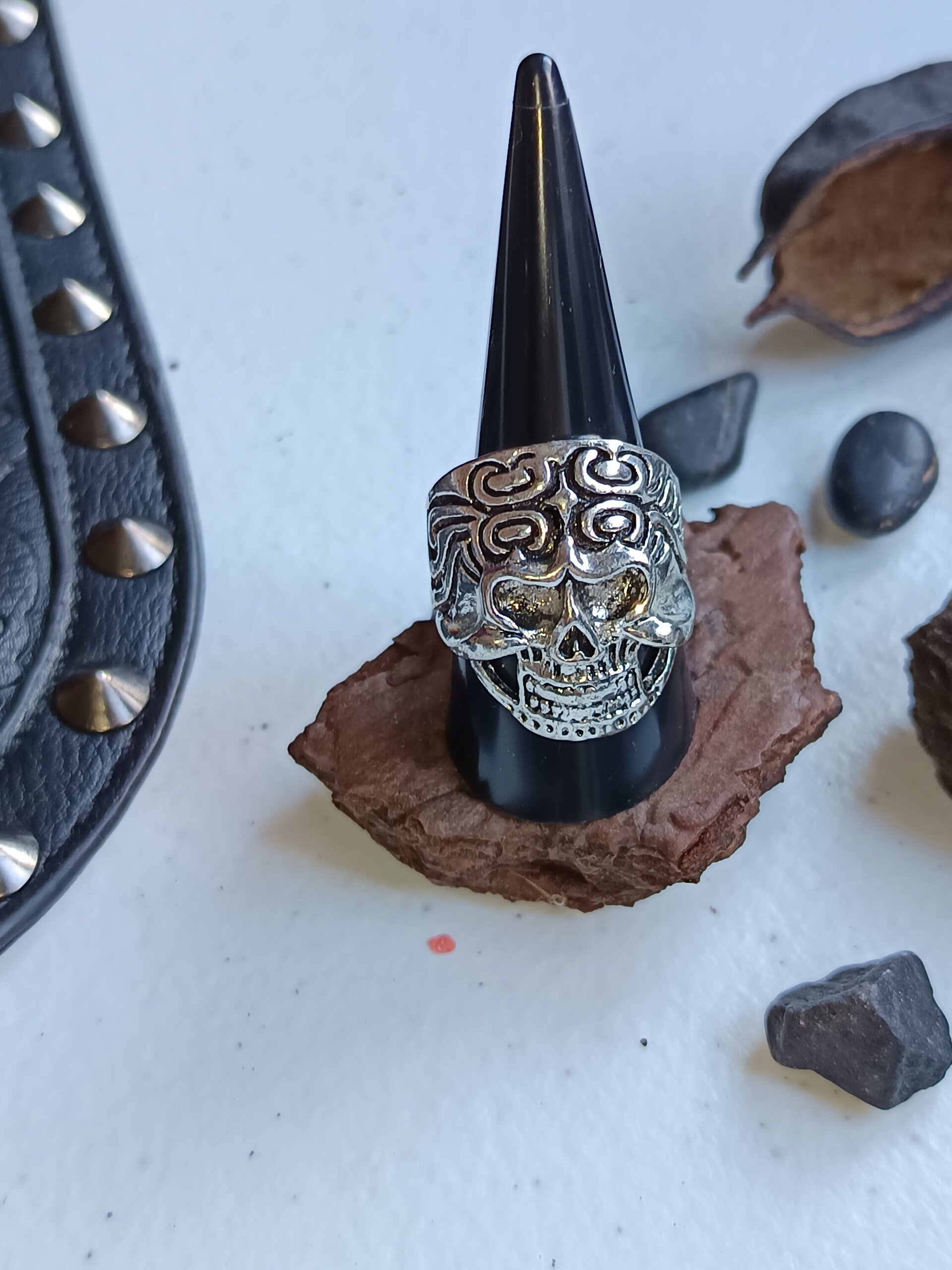 Anillo grande de motero con calavera grande - 2