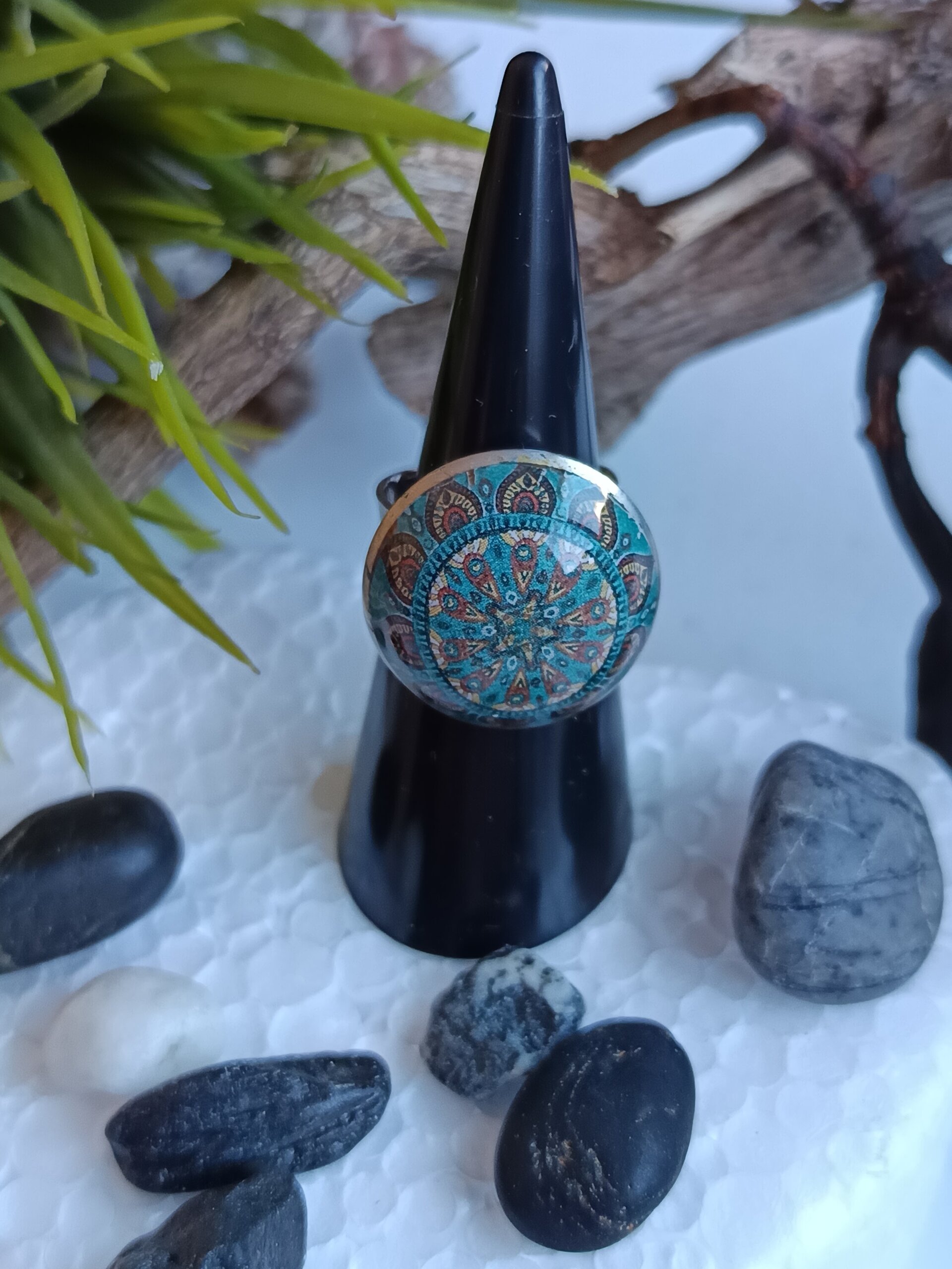 Anillo Mandala de bola pequeñas   6 cms de circunferencia dedo - 2