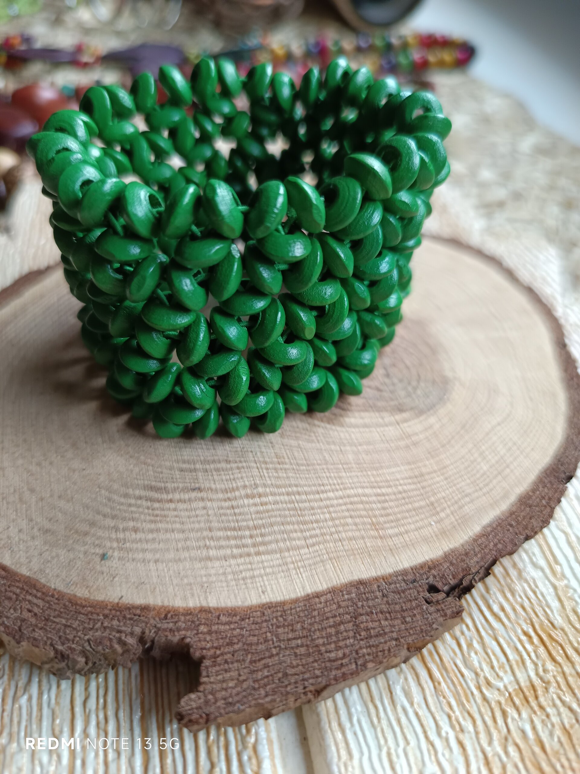 Pulsera verde ancha1 - 2